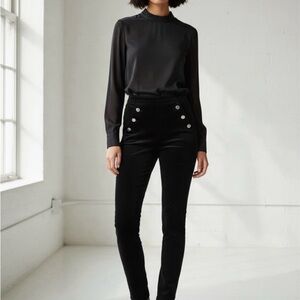 RAMY BROOKE VELVET HIGH WAISTED SAILOR PANTS SIZE 24 NEW